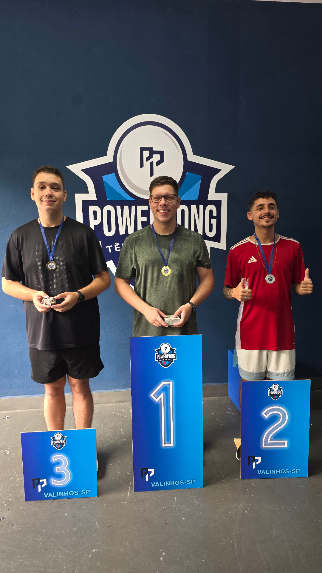 Pódio do torneio Power Pong